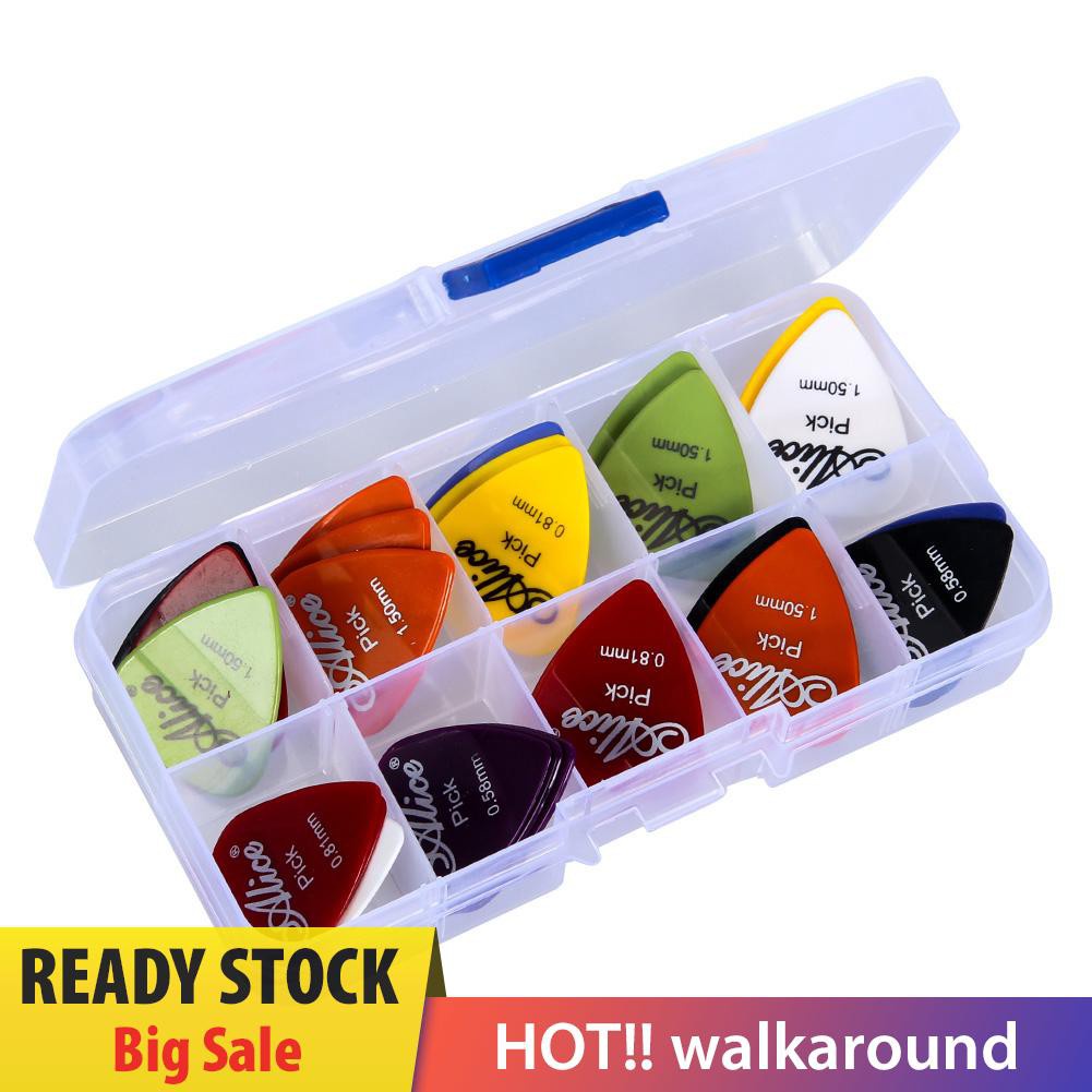 Walk 40pcs ABS Folk Acoustic Guitar Pick Electric Guitar Bass Plectrum Random