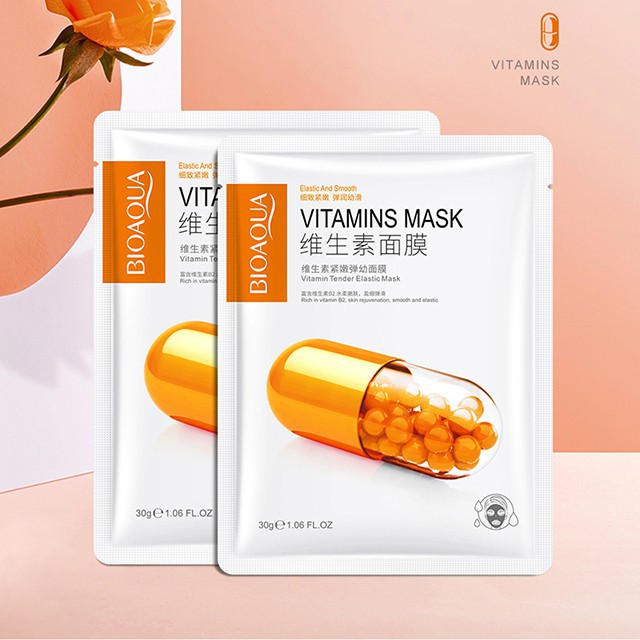 Mặt nạ vitamin mask cấp ẩm mềm mịn se khít lỗ chân lông giảm thâm kiềm dầu nội địa trung bioaqua