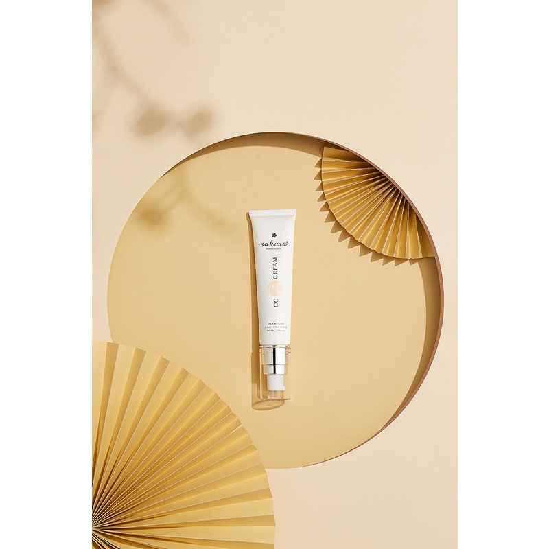 Sakura CC Cream Flawless Control Base Che phủ nhẹ nhàng, chống nắng vượt trội, sáng đều màu da