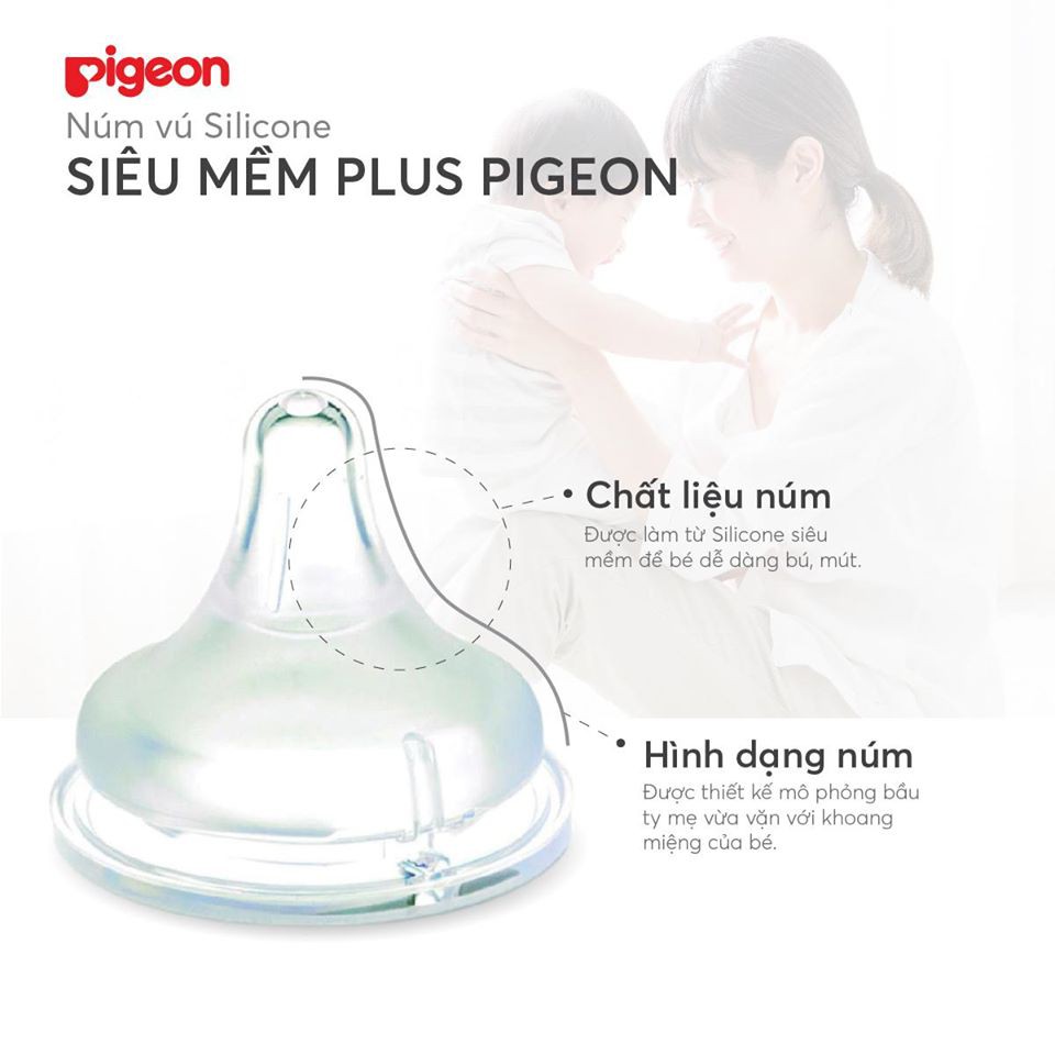 [CHÍNH HÃNG] NÚM CỔ RỘNG PIGEON PPLUS SIÊU MỀM SIZE S/M/L/LL/LLL
