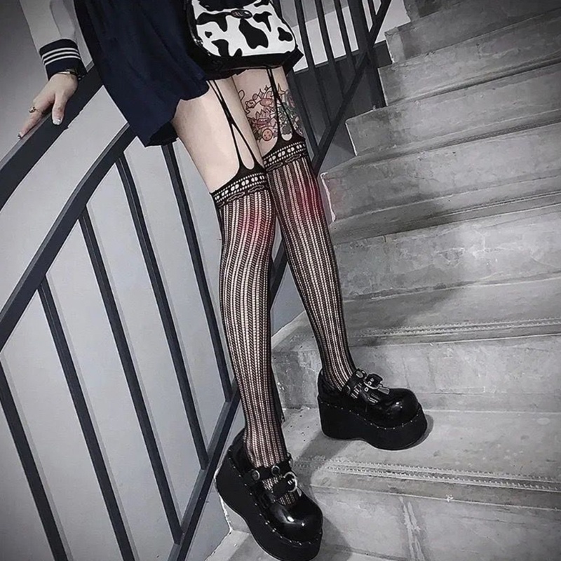Quần Tất Lưới Co Giãn Phong Cách Lolita Nhật Bản Quyến Rũ Cho Nữ