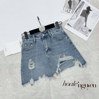 Quần váy Jeans rách cạp cao hàng đẹp đủ size⚡️Ảnh thật