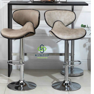    Hỏa Tốc  Ghế Quầy Bar Bướm Nệm Vải QB-313V Có Nâng Hạ Chiều Cao 