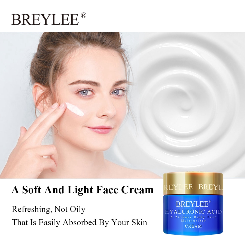 Kem BREYLEE chứa axit Hyaluronic dưỡng ẩm/ làm trắng da mặt trong suốt 24 giờ 40g
