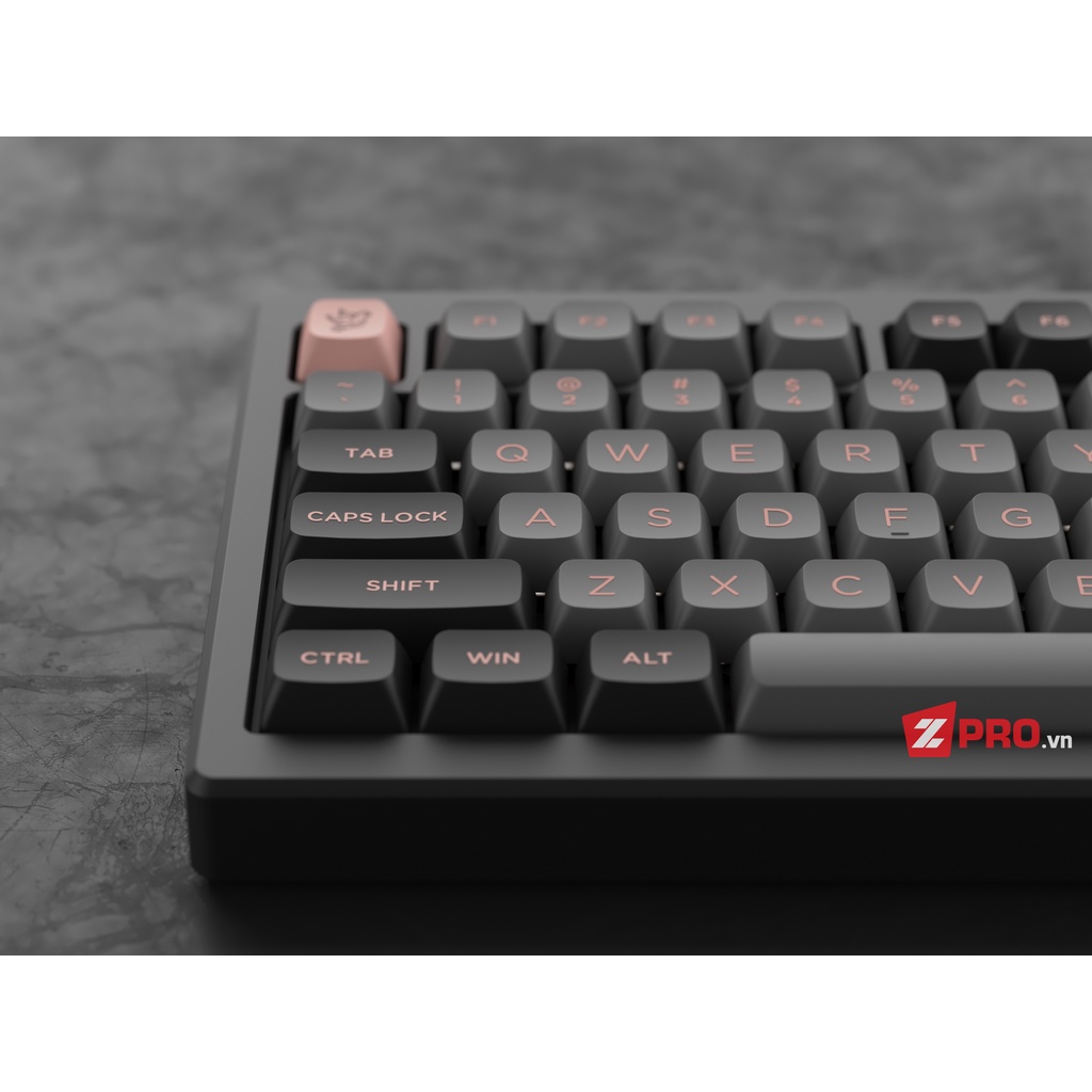 Bộ Keycap AKKO Carbon, Black Pink (ASA LOW Profile) 155 Nút