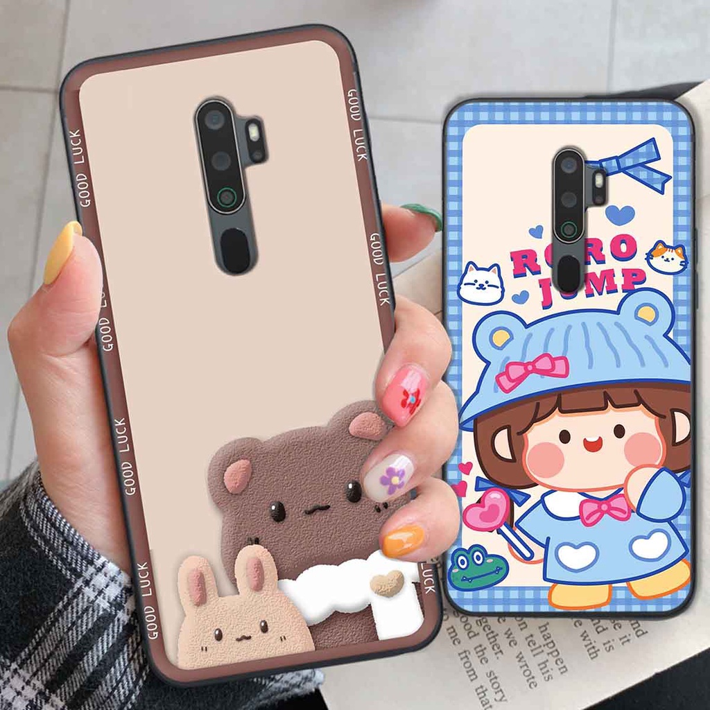 Ốp Oppo A5 2020 / A9 2020 bear brick, gấu đáng yêu, dễ thương