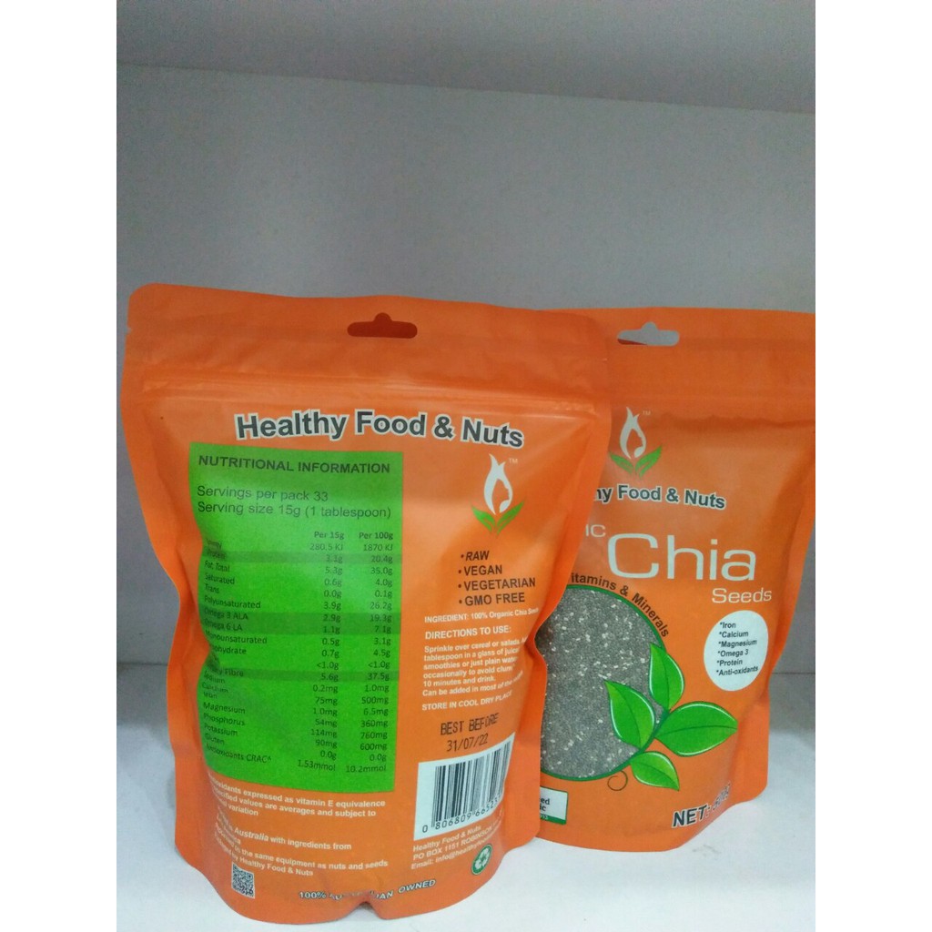 Hạt chia Seed Organic 500g màu cam