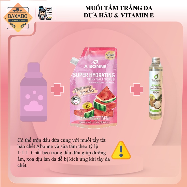 MUỐI TẮM CẤP ẨM - TẨY TẾ BÀO CHẾT SUPER HYDRATING - DƯA HẤU && VITAMIN E 350GR  - CHÍNH HÃNG C.A.C THÁI LAN