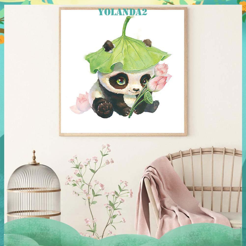 Bộ tranh đính đá 5D DIY hình gấu trúc xinh xắn dành cho trang trí nhà cửa