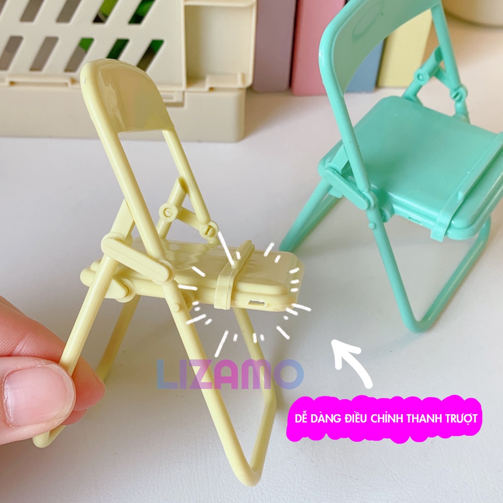 Giá đỡ điện thoại để bàn hình chiếc ghế gấp gọn mini cute dễ thương Lizamo GD140