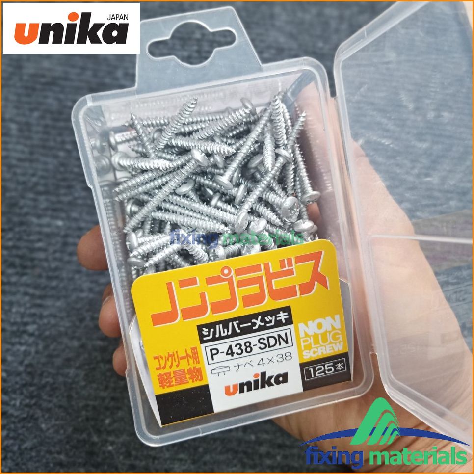 Hộp vít bê tông Unika 4ly đầu tròn (Loại mã P, không cần dùng tắc kê nhựa)
