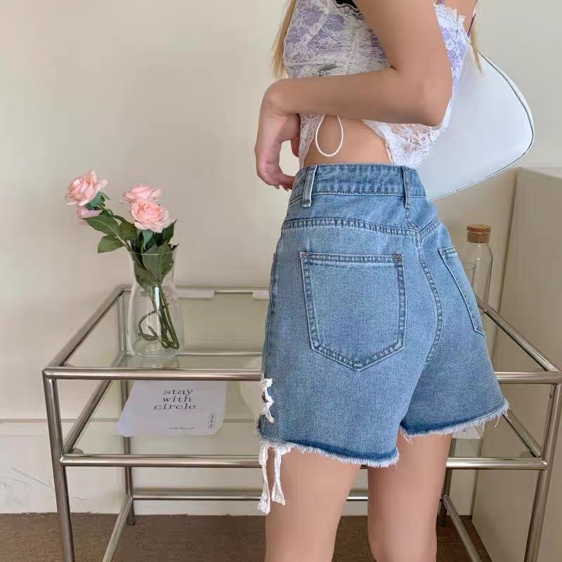 Quần Short Denim Thời Trang Retro Cá Tính Trẻ Trung Cho Nữ
