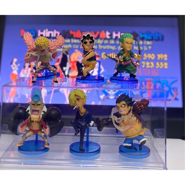 6 Mô Hình Chibi Anime One Piece Gear Fourth Luffy Zoro Franky Sanji Doflamingo PVC