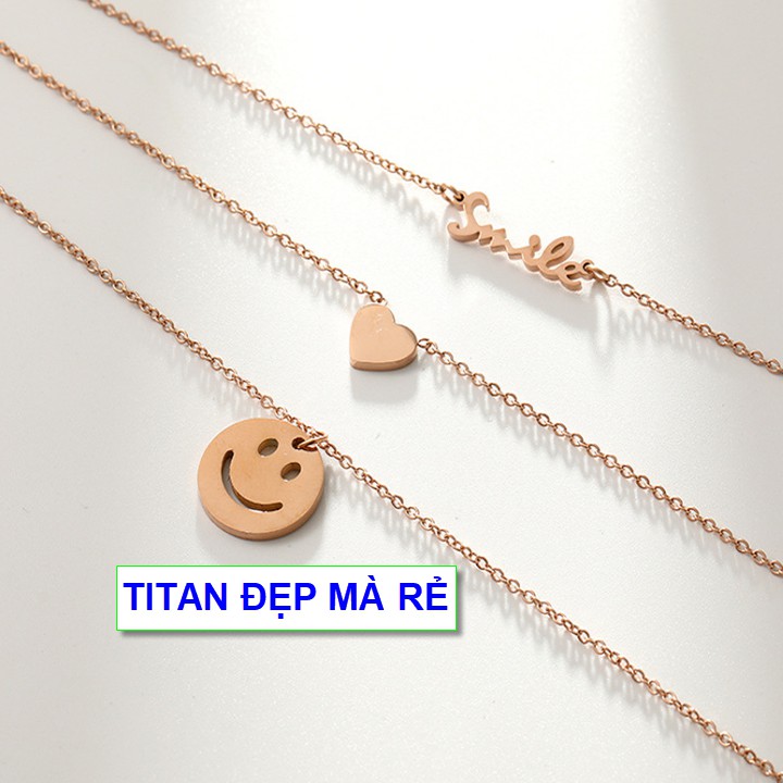 Dây chuyền nữ đẹp nhất 3 tầng cách điệu đáng yêu - Hàng chuẩn titan màu sắc bóng đẹp - Cam kết 1 đổi 1 nếu gỉ sét