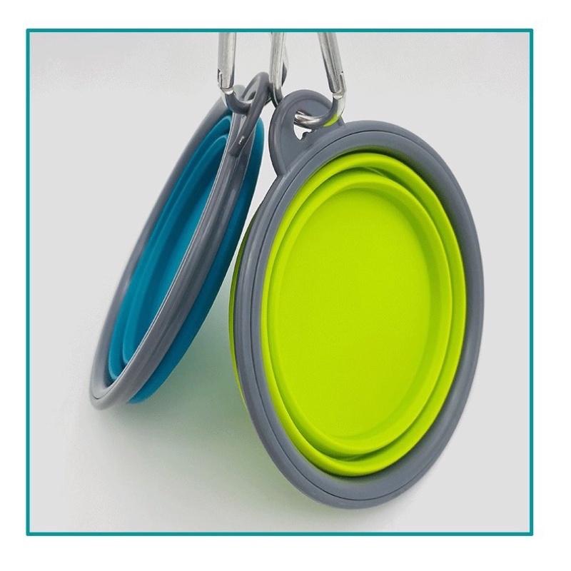 Chén xếp du lịch dành cho thú cưng - kèm móc treo