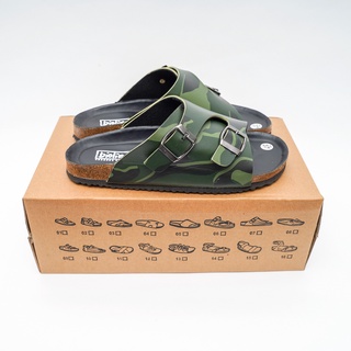 Bioline - dép đế trấu - dép da pu camo unisex - mã r19