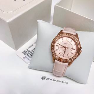 Đồng hồ nữ chính hãng Casio Sheen - SHE-4532PGL-4A đá Swarovski dây da màu hồng nude