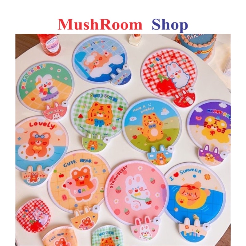 Quạt Xếp Cầm Tay Mini Trang Trí Cổ Trang Bằng Vải Gấp Gọn Tự Bung Thông Minh Di Động Cho Học Sinh Đi Học Dễ Thương Cute