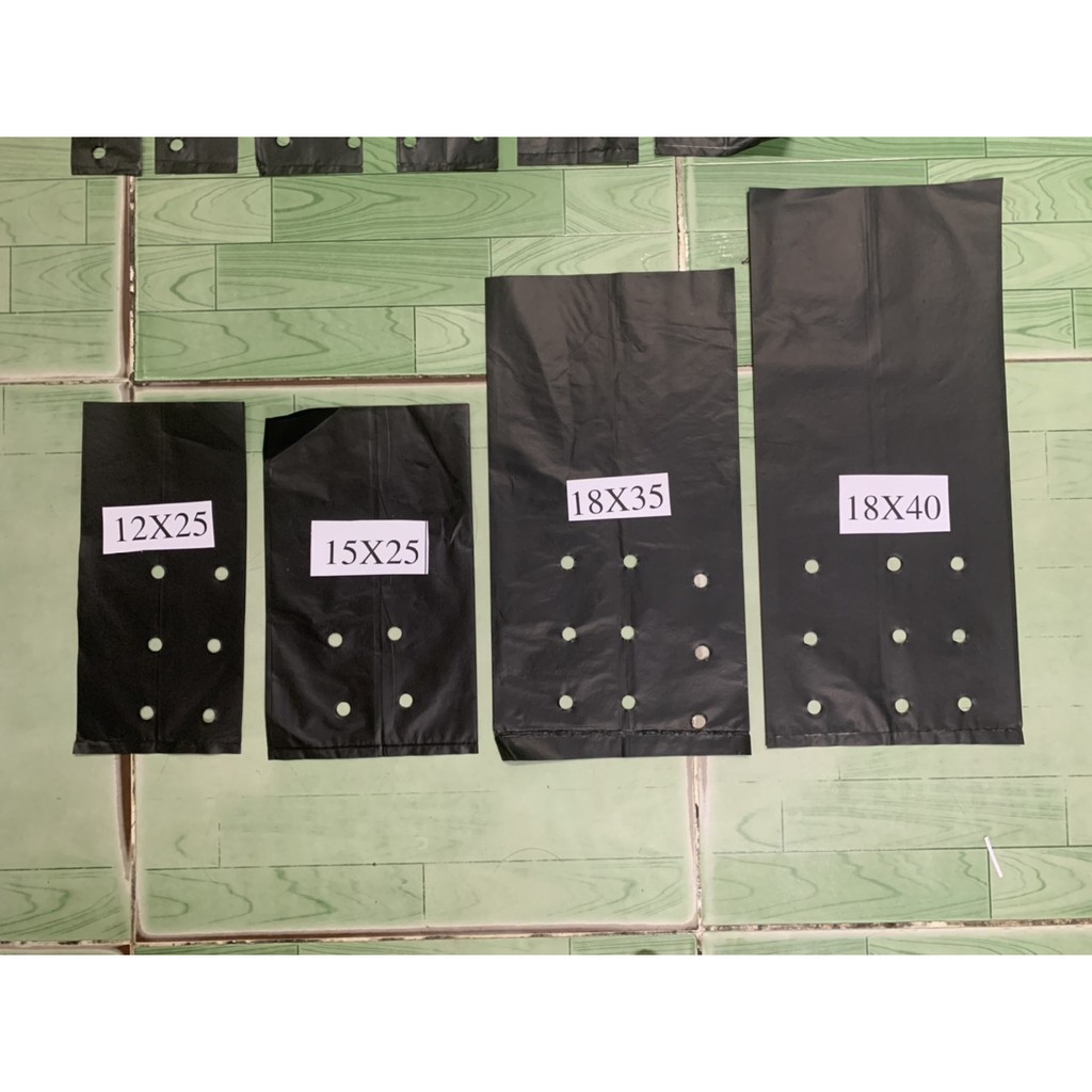 1kg TÚI ƯƠM CÂY GIỐNG NILON ĐEN - BẦU ƯƠM CÂY GIỐNG - CỠ 6 X12CM