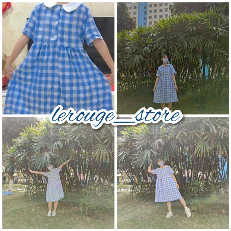 [Order] Đầm babydoll kẻ sọc caro dáng xòe ulzzang style mặc đi chơi đi du lịch đi chụp kỉ yếu (ảnh thật)