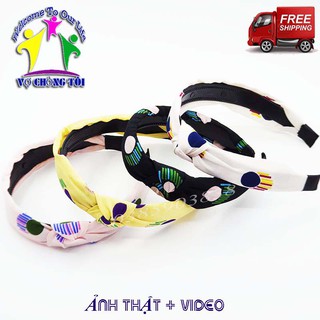 Băng đô cài tóc bờm tóc turban nút thắt chấm bi lớn siêu đẹp - thương hiệu vợ chồng tôi