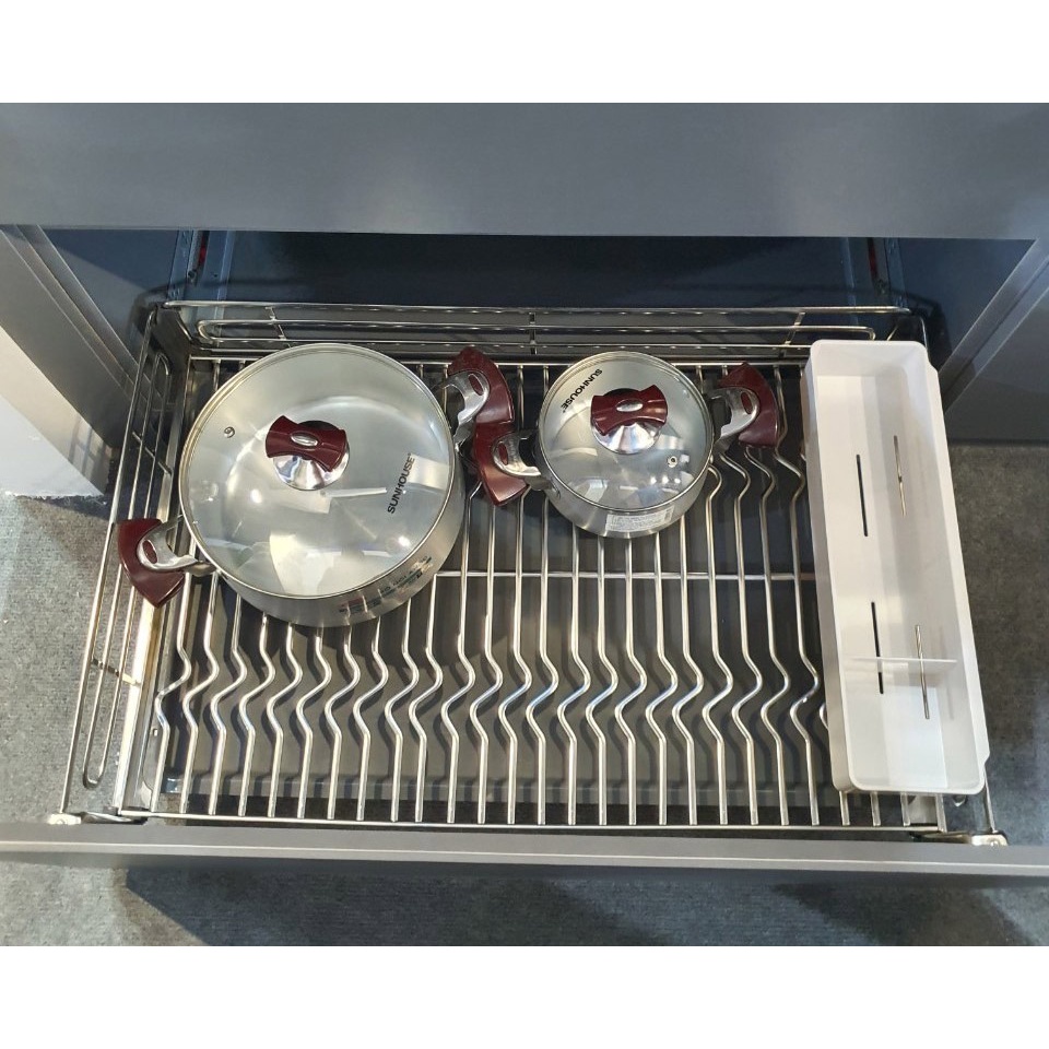 Giá để xoong nồi EUROGOLD inox 304 nan oval, Kệ xoong nồi tủ bếp thông minh chuẩn ITALIA