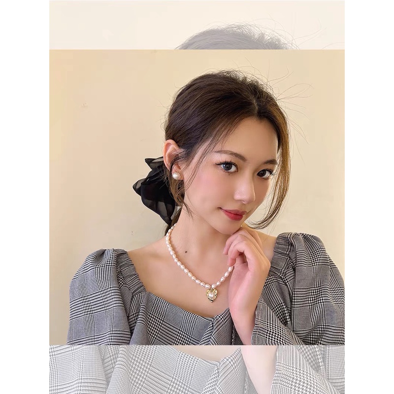Kẹp tóc nơ voan bản to cài tóc Kẹp tóc nữ bánh bèo voan mềm rủ xinh xắn
