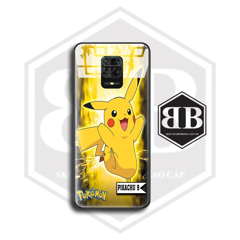 Ốp lưng kính cường lực Xiaomi Redmi Note 10 CC9 Pro / Redmi K20 Mi 9T / Mi CC9 Mi A3 Lite / Note 9 Pro Max pikachu | BigBuy360 - bigbuy360.vn