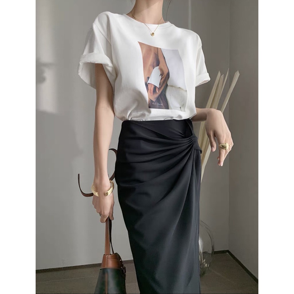 Chân váy công sở nữ xếp ly hai lớp , tôn dáng dễ phối đồ