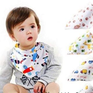Sét 10 khăn yếm tam giác 2 lớp cho bé cotton1
