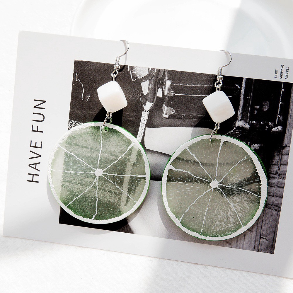 Bông tai hình lát chanh/ lát cam thời trang nữ dễ thương xinh xắn