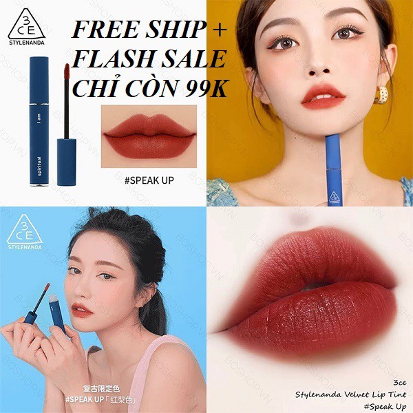 ⚡️(FREE SHIP)⚡️GIÁ TẶNG SON 3CE SPEAK UP MÀU  ĐỎ ĐẤT THỜI THƯỢNG⚡️