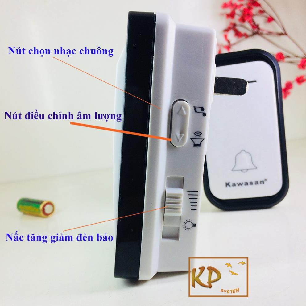 Chuông cửa không dây pin kín nước lắp ngoài trời kawasan DB658