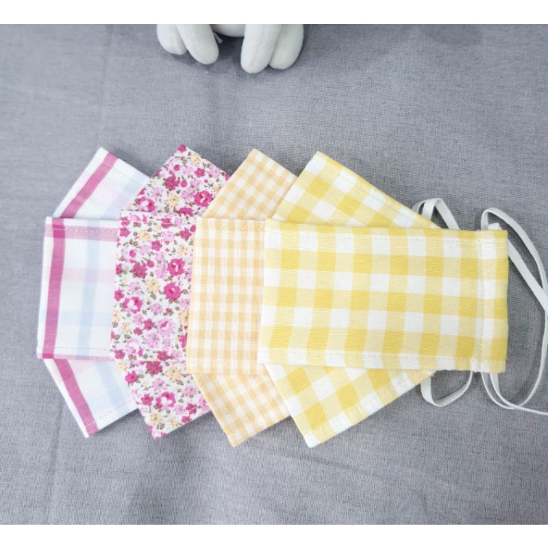 Khẩu trang trẻ em hoa văn vải Linen /thô cotton