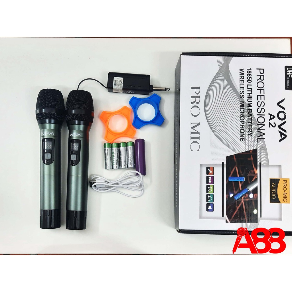 Micro karaoke không dây cao cấp VOVA A2 - Chất âm cực ấm, nhạy - Hàng chính hãng - Bảo hành 12 Tháng