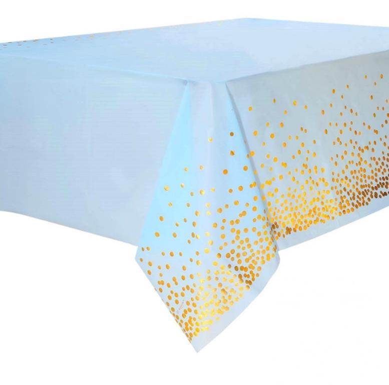 Khăn Trải Bàn Dùng Một Lần Họa Tiết Chấm Bi Hình Vuông 137*274 cm