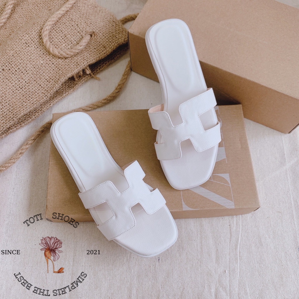 DÉP NỮ TOTIIE STORE - DÉP LÊ MŨI VUÔNG CHỮ H - DÉP THỜI TRANG ĐẾ BỆT - LÊ NỮ QUAI NGANG ĐẾ XỊN - D1906600