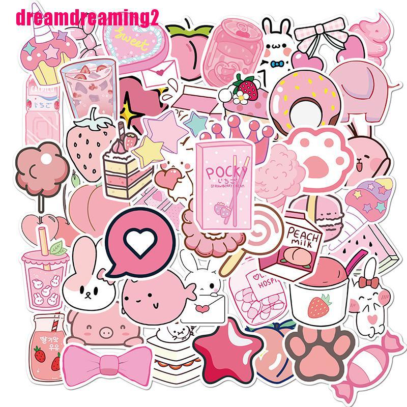 Set 50 Miếng Dán Trang Trí In Hình anime Dễ Thương