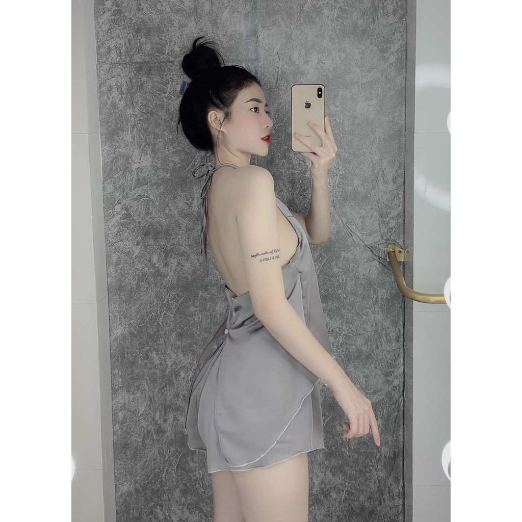 Đồ ngủ sexy 💋Freeship💋 Đồ ngủ sexy thêu hạc, áo yếm Freesize dưới 60kg | BigBuy360 - bigbuy360.vn