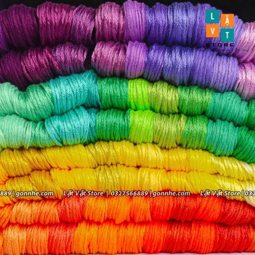 Set chỉ thêu 50-100 màu ngẫu nhiên, sợi chỉ cao cấp màu sắc chân thực