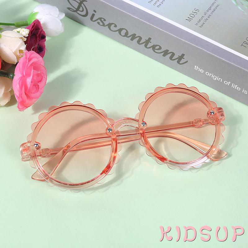 KIDSUP1-Kids Sunglasses for Girls Boys Toddler Round Flower Shaped Sunglasses
