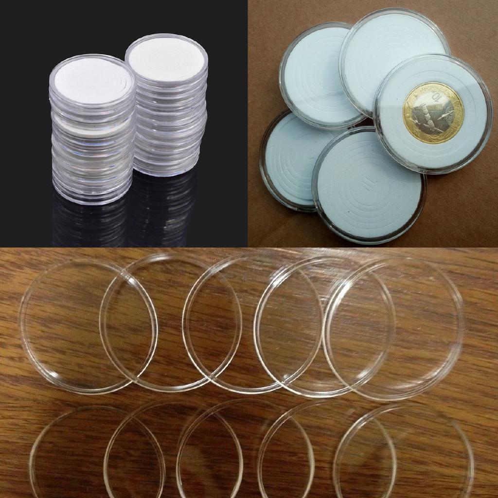 20 Hộp đựng tiền xu 46mm bằng nhựa trong suốt