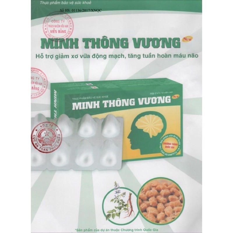 ❤ MINH THÔNG VƯƠNG New - Giảm Xơ Vữa Động Mạch Tăng Tuần Hoàn Máu Não