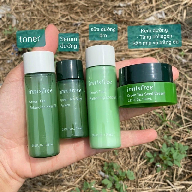 set dưỡng innisfree trà xanh mini