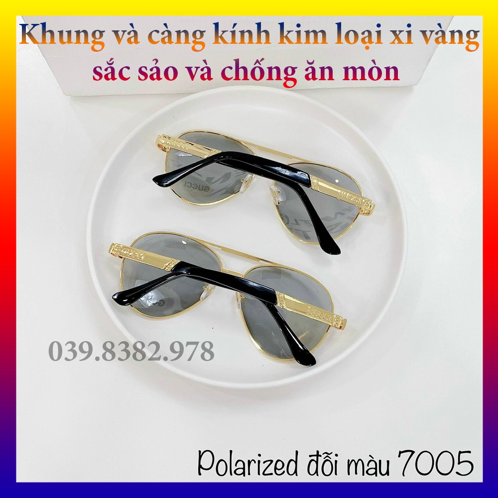 Mắt kính Nam phân cực Polarized đổi màu 💖FREESHIP💖 chống tia UV chống chói cao cấp kiểu phi công gọng kính nét sắc sảo | BigBuy360 - bigbuy360.vn