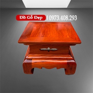Kệ gỗ đế kê tượng chân loa chậu cảnh đồ trang trí phòng gỗ Hương cao 16cm vuông từ 25-40cm