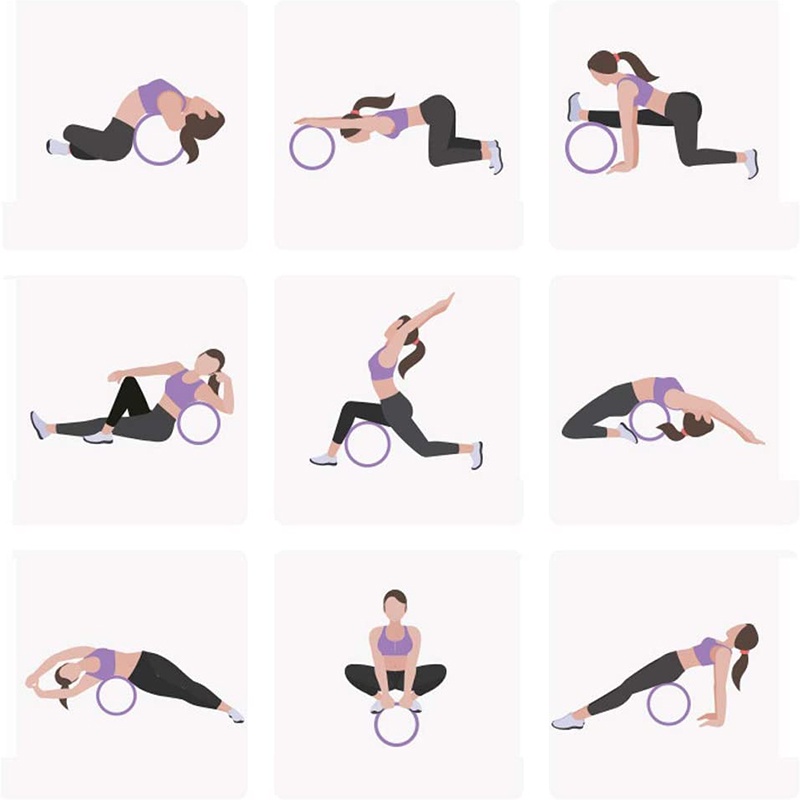 Vòng Tập YogaWheel Có Hoa Văn PU Cao Cấp 32x13cm