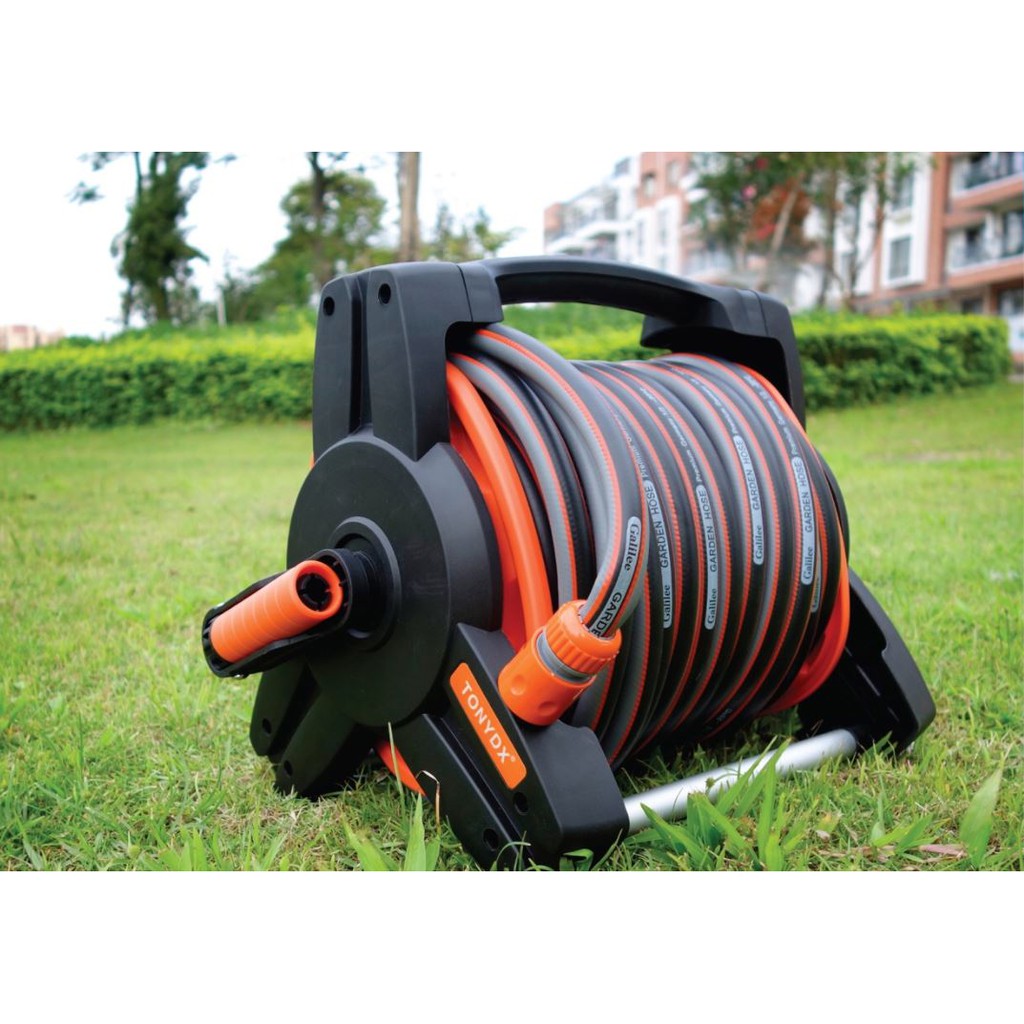 BỘ RULO CUỘN DÂY TƯỚI CÂY, RỬA XE TONYDX DÀI 10M,15M,20M, ĐẦY ĐỦ PHỤ KIỆN , MUA VỀ GẮN VÔ LÀ SÀI