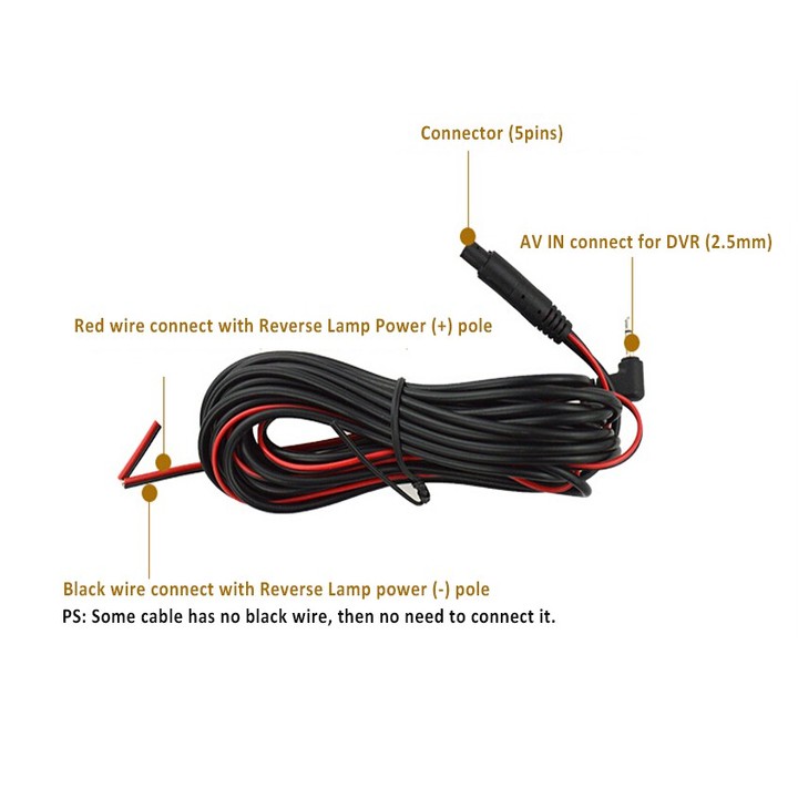 Camera lùi 4 led, chống nước, dài 6m, hỗ trợ nhìn ban đêm cao cấp CM84-4 (Màu đen) | BigBuy360 - bigbuy360.vn