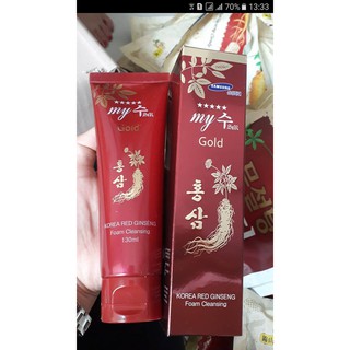 Sữa Rửa Mặt Hồng Sâm Đỏ My Gold 130ml.- MY ME GOLD RED GINSENG FOAM CLEANSING.